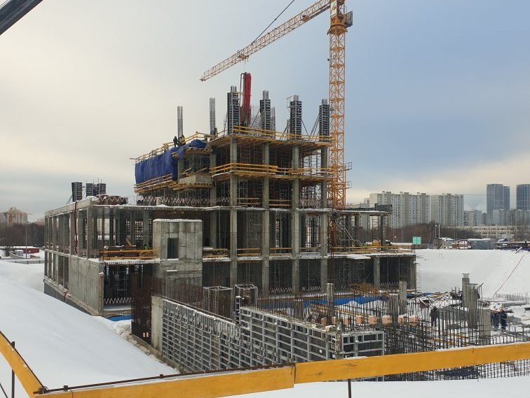 Возведение монолитных конструкций "3 этажа" в период с 03.01.2022 по 11.01.2022