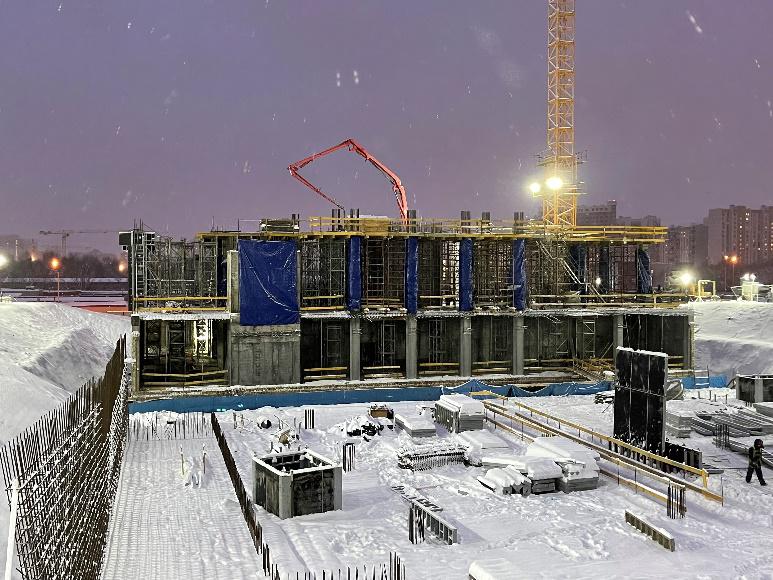 Возведение монолитных конструкций "1 этажа" в период с 02.12.2021 по 15.12.2021