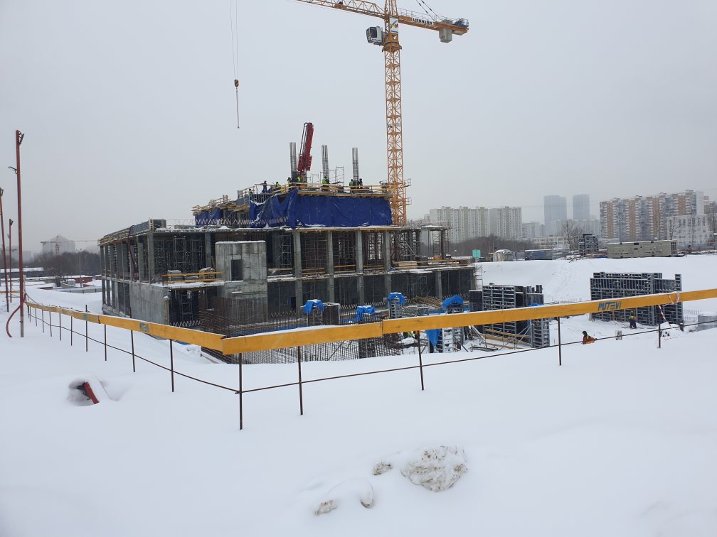 Возведение монолитных конструкций "2 этажа" в период с 15.12.2021 по 31.12.2021